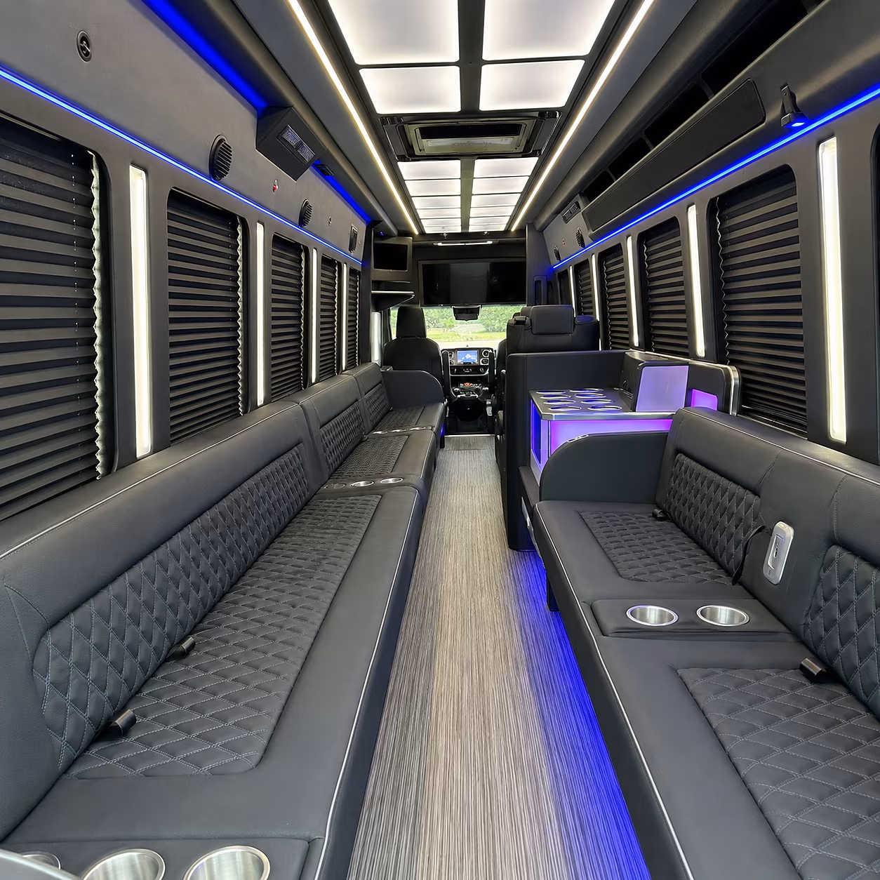 brookline party bus rental interior