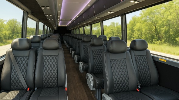 Interior of Charter Bus Company Brookline's 30 Passenger Minibus in Brookline