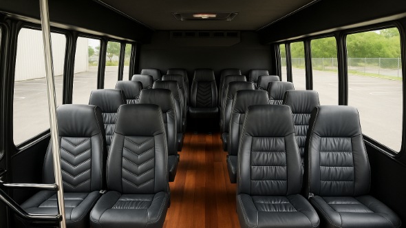 Interior of Charter Bus Company Brookline's 35 Passenger Minibus in Brookline