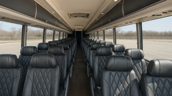 Interior of Charter Bus Company Brookline's 55 Passenger Charter Bus in Brookline