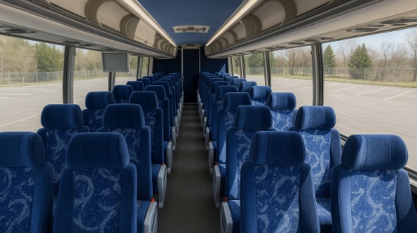 brookline 50 passenger charter bus inside