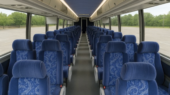 brookline 56 passenger charter bus inside