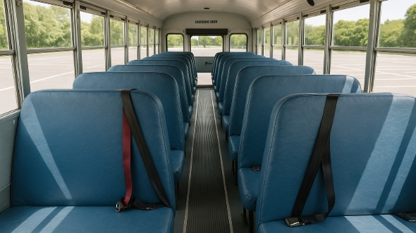 Interior of Charter Bus Company Brookline's School Bus in Brookline